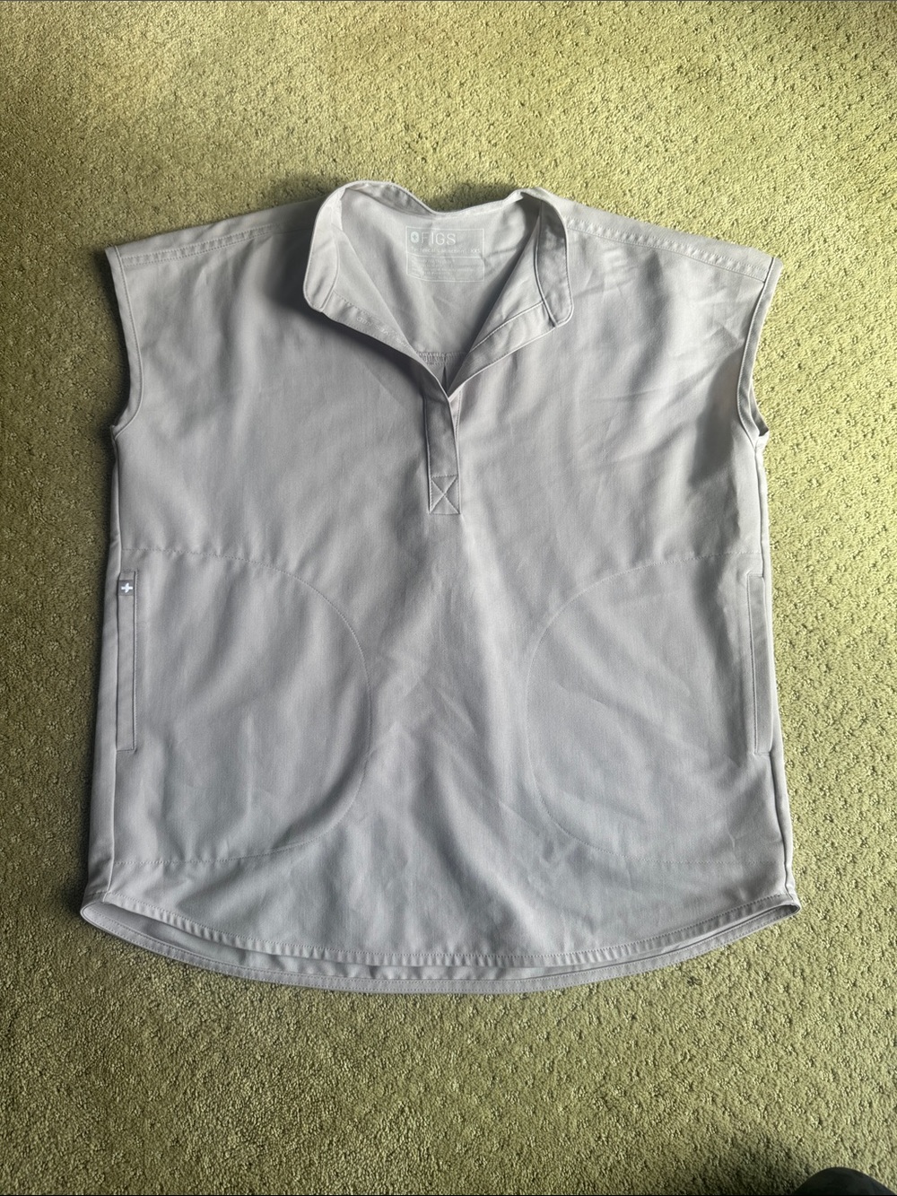 Figs Light Gray Short Sleeve Medical Scrub Top